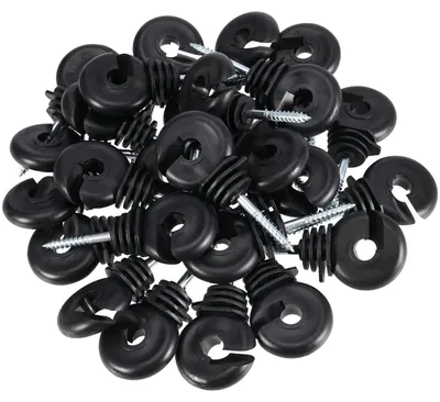 100 Stück 8,4 cm schwarze Elektrozaun-Isolatoren