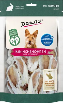 Obrázok produktu pre Dokas králičie uši so sušenou kožušinou 100 g