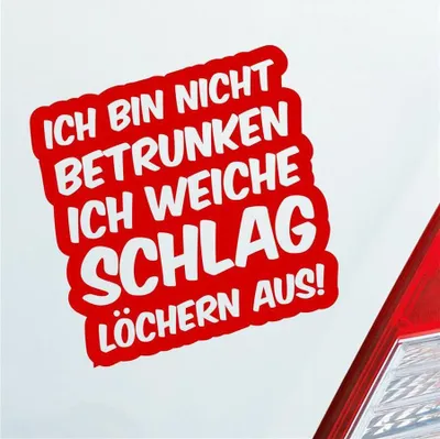 Produktbild von Auto Aufkleber Bin Nicht betrunken weiche Schlaglöchern aus 10x10 cm Rot Sticker Heckscheibenaufkleber