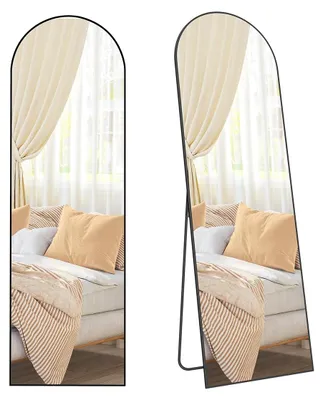 Immagine prodotto di Specchio a figura intera – specchio curvo – 160 x 50 cm, colore nero intenso