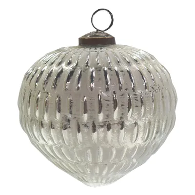Immagine prodotto di Guaina natalizia Clayre & Eef Ø 12 cm in vetro grigio argentato