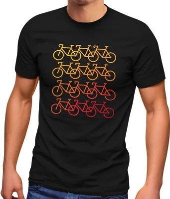 Produktbild von Herren T-Shirt Fahrrad-Motiv Geschenk für Radfahrer Bike Fun-Shirt Spruch lustig Moonworks® schwarz-gelb XS