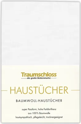 Produktbild von Traumschloss Betttuch Haustuch 240 x 260 cm weiß aus 100% Baumwolle, ohne Gummizug
