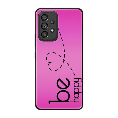 Produktbild von König Design Hülle kompatibel mit Samsung Galaxy A53 5G Kunststoff Soft Handyhülle - Handy Case Be Happy Pink