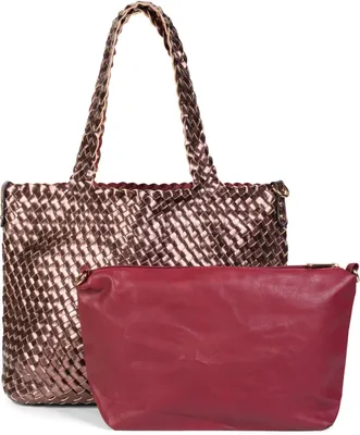 Produktbild von styleBREAKER XXL Wendetasche in Flecht-Optik, Shopper Tasche, 2 Taschen, Handtaschen Set, Bag in Bag, Schultertasche, Damen 02012163