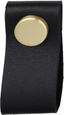 Produktbild von Natural Goods Berlin Möbelgriff SCHLUPPE, Möbelknopf, Schrankgriff, Knauf für Schublade und Tür, Schwarz, Gold (gebürstet), 1 Stück