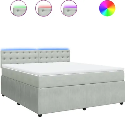 Obrázek produktu pro vidaXL Postel Boxspring s matrací Light Grey 180x200 cm Velvet