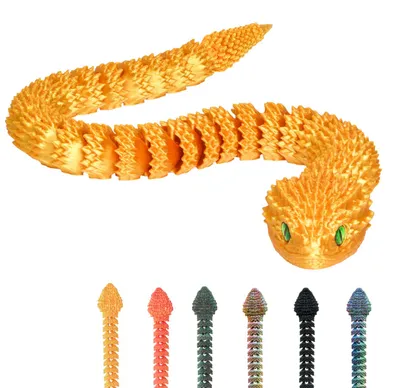 Obrázek produktu pro Dekorační figurka 3D had – 21 cm | Fantasy sběratelská soška – Zlatá