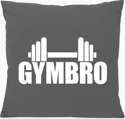 Produktbild von Huuraa Kissen Gymbro Hantel 40x40cm mit Füllung Steel Grey Baumwolle Dekokissen Geschenkidee