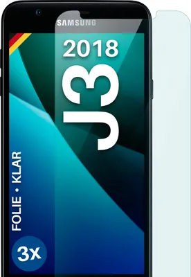 Produktbild von moex® 3x Schutzfolie kompatibel mit Samsung Galaxy J3 (2018) - Displayschutzfolie dünn Folie, Klar