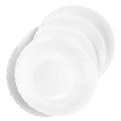 Produktbild von 6x Suppenteller 22cm AGNES – Tief Teller Set aus gehärtetem Glas Weiß