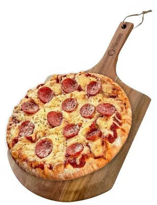 Produktbild von Famanu Pizzaschaufel 30 cm aus Akazienholz mit langem Griff - Leicht und benutzerfreundlich