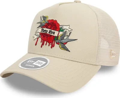 Zdjęcie produktu dla New Era Women 9FORTY E-Frame Trucker Cap Tattoo beżowy