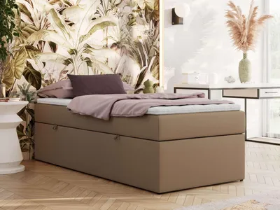 Obrázek produktu pro Kontinentální postel bez čela postele ZERO 90x200 - Středně tvrdé (H3) Multipocket | Hnědá  - Topper T25