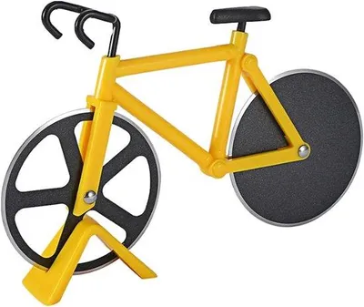 Immagine prodotto di Tagliapizza antiaderente che non si arrugginisce, 185 x 12 x 4 cm, tagliere giallo a forma di bicicletta per pizza