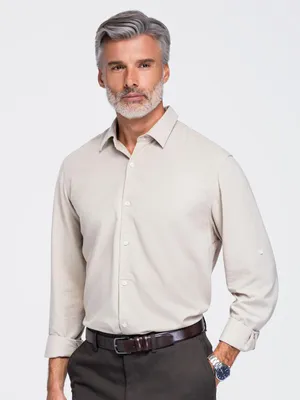 Produktbild von OMBRE Hemd Regular Fit mit klassischem Kragen und Knöpfen OM-SHCS-0190 light grey XXL
