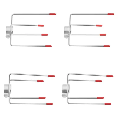 Image de set de 4 fourchettes à barbecue Fourchette à rôtir en acier inoxydable Fourchette à viande de rôtisserie
