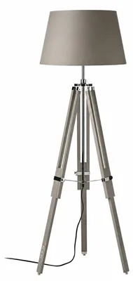 Stativer Vloerlamp Grau Holz 152 cm Höhenverstellbar
