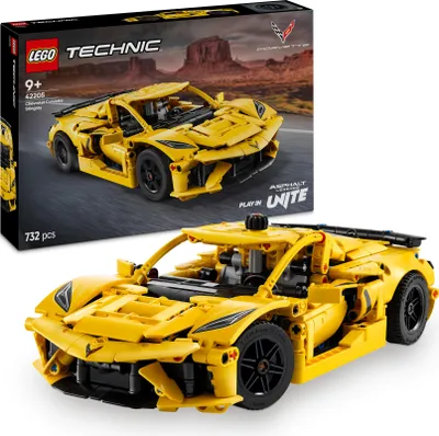 Produktbild von LEGO Technic Chevrolet Corvette Stingray - Bauspielzeug zum Sammeln - Spielzeug Sportwagen - Modell Auto - Geschenk für Jungen und Mädchen ab 9 Jahren, die Spielzeugautos lieben 42205