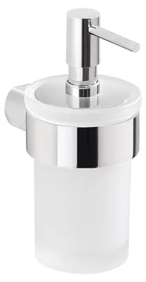 Immagine prodotto di Dispenser sapone da muro cromato in vetro satinato | PALAZZO