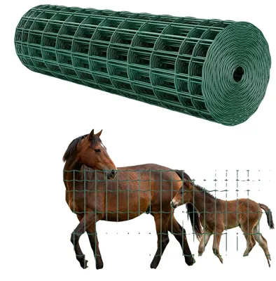 Produktbild von VEVOR Drahtgewebe, 1220 x 30480 mm verzinkter Drahtgitterrolle, 19 Gauge Hühnerdrahtzaunrolle, Vinylbeschichtetes Metallgitter für Hühnerstallbarrieren, Kaninchen- und Schlangenhecken, Geflügelgehege, 1x25 m