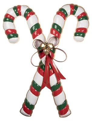 Produktbild von Clayre & Eef Weihnachtsdekorationsfigur Zuckerstange 73x12x94 cm Weiß Metall