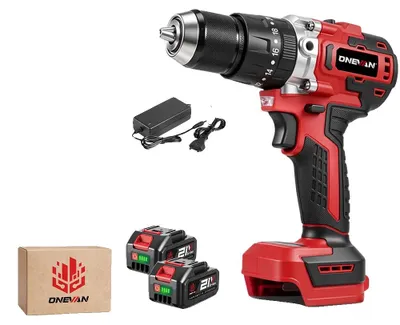Obrázok produktu pre Akumulátorová vŕtačka, bezuhlíkový motor, kompatibilná s batériami, sada 2 batérií