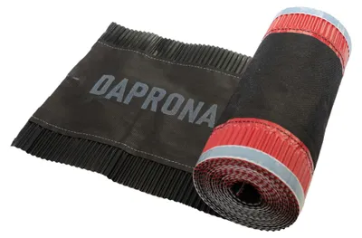 Produktbild von DAPRONA Firstband Alu, 390mm x 5m, Schwarz, RAL 9005, Butylband wasserdicht Firstblech, Dachabdichtung selbstklebend, Dachfirst Abdeckung, Alubutyl Roller