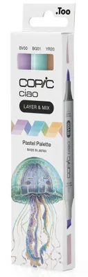 Productafbeelding van COPIC® 220750301 COPIC® Ciao Pastel Palette Layoutmarker-Set farbsortiert 1,0 + 6,0 mm, 3 St.