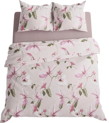Produktbild von Bettwäsche, Baumwollsatin, hohe Qualität 200x220 Magnolia Rosa Blumen