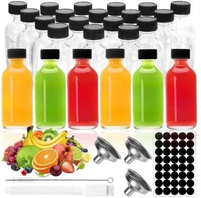 Produktbild von Famanu Set von 24 Glas-Shotflaschen 60 ml mit Deckel – Transparent