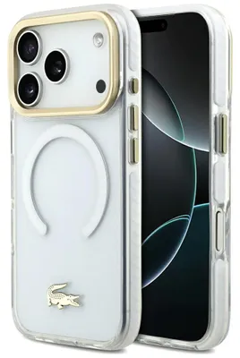 Immagine prodotto di Custodia Lacoste Shockproof Gold Logo per iPhone 17 Pro, bianca