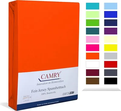 Produktbild von Carmy Spannbettlaken Jersey 90x200 - 100x200 cm Orange 100% Baumwolle