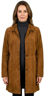 Produktbild von OTTO KERN - Damen Echtleder Ledermantel Velourleder Wildleder braun