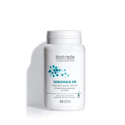 Productafbeelding van Biotrade Sebomax capsules voor haarregroei, tegen haaruitval, met biotine, zink en selenium