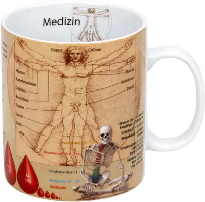 Porzellan-Kaffeebecher Wissensbecher 490 ml rot