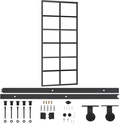 Produktbild von vidaXL Schiebetür mit Beschlag ESG-Glas & Aluminium 90x205 cm