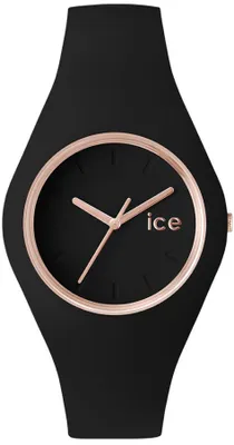 Produktbild von Ice-Watch ICE glam Black Rose-Gold Schwarze Damenuhr Silikonarmband 000979 Small (89,38)