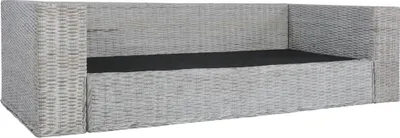 Immagine prodotto di vidaXL Divano a 3 posti con cuscini Grigio rattan naturale
