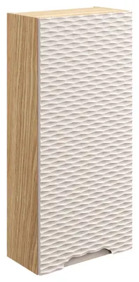 Zdjęcie produktu dla Szafka Łazienkowa Wisząca 35 Cm Dąb Olejowany Beż Front 3D