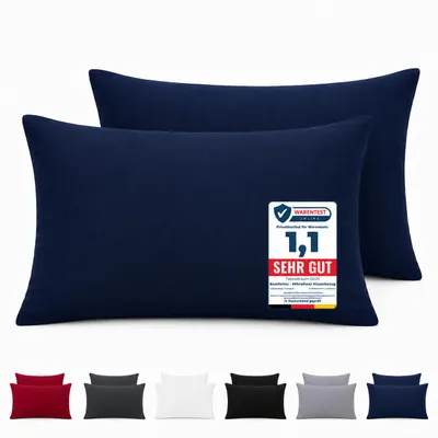 Produktbild von Komfortec Premium Kissenbezug 40x60 cm – 2er Set – Kissenhülle mit Reißverschluss – 100 % gebürstete Mikrofaser– Superweich – Blau Kopfkissenbezug, KI-generiertes Bild