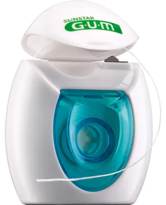 Produktbild von GUM 6058986, Gewachste Zahnseide, S-förmig, Blau, Weiß, 30 m