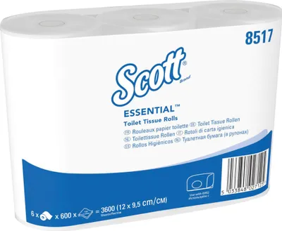 Obrázek produktu pro SCOTT 8517 dvouvrstvý toaletní papír 600 listů bílý 6 rolí/balení.