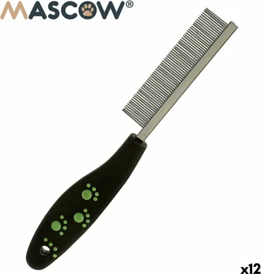 Obrázek produktu pro Hřeben Mascow 27793 Černá červená zelená polyesterová ocel 4 x 20,5 x 1,5 cm 12 kusů