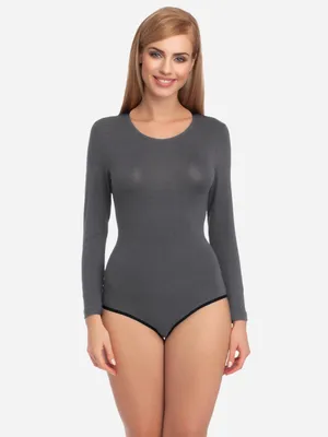 Produktbild von Merry Style Damen Langarm Body BD109 (Graphit, S)