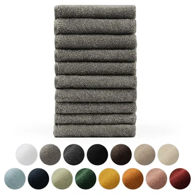 Image de Blumtal Premium Set de serviettes éponge avec boucles de suspension - coton  Oeko-TEX, doux, très absorbant - 10x serviettes invités (30x50 cm), gris