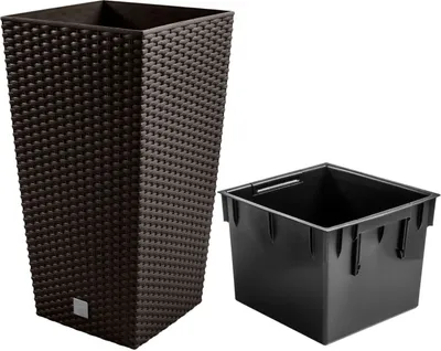 Produktbild von Blumentopf mit Einsatz Pflanztopf Prosperplast Rato Square Umbra19 Liter