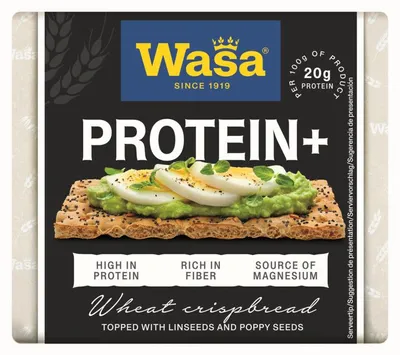 Produktbild von Wasa Protein+ Weizen Knäckebrot 200g – proteinreiches Vollkorn-Knäckebrot