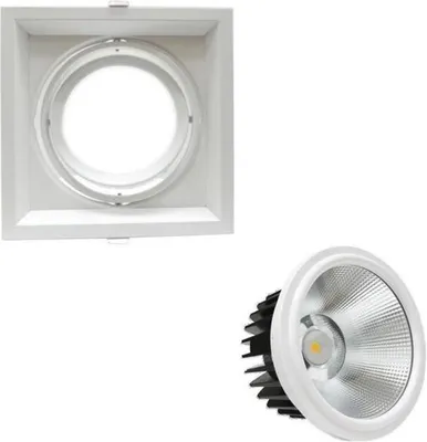Image de Kit Support AR111 Encastrable Orientable avec Ampoule LED 20W - Blanc Chaud 2300K - 3500K
