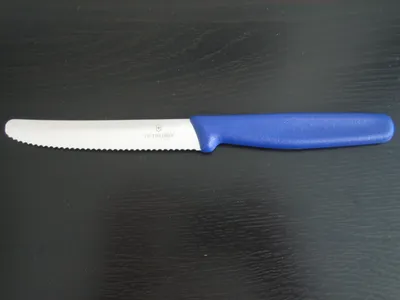 Produktbild von VICTORINOX Tafelmesser 6er Set blau Wellenschliff Messer 5.1332